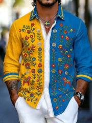 Men's Swedish National Day Commemorative Art Print Long-Sleeve Shirt