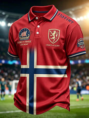 Retro Norwegian Football Fan Casual Polo Shirt