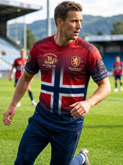 Retro Norwegian Soccer Fan Casual Gradient T-Shirt
