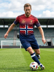 Retro Norwegian Soccer Fan Casual Gradient T-Shirt