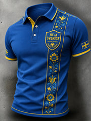 Retro svensk fotbollsfan-konsttryck avslappnad tröja