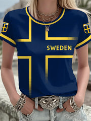 Damtröja med svensk fotbollstema