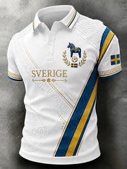 Retro svensk fotbollsfan-konsttryck avslappnad tröja