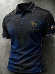 Retro svensk fotbollsfan-konsttryck avslappnad tröja