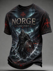 Herrtröja i retro nordisk stil med norsk konsttryck