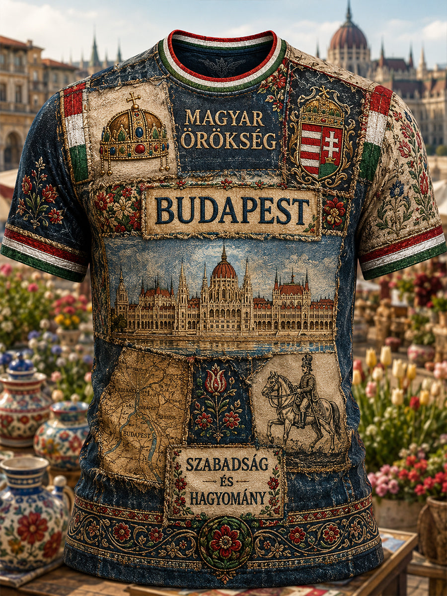 Férfi magyar Szent István-napi rövidujjas póló