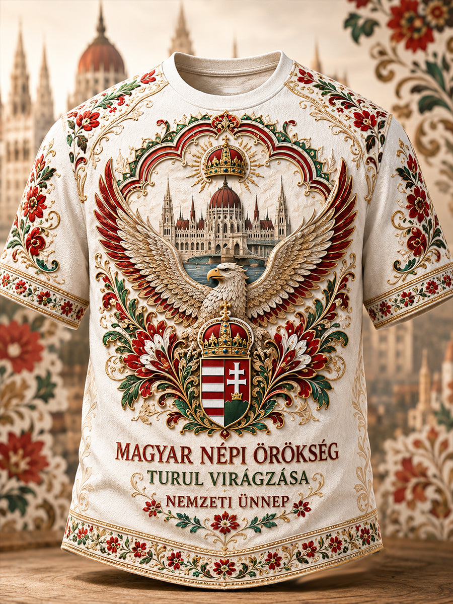 Férfi magyar Szent István-napi rövidujjas póló