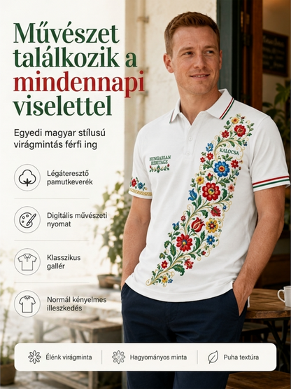 Férfi magyar hagyományok rövid ujjú póló