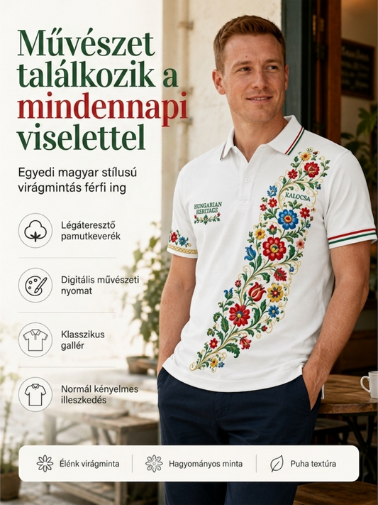 Férfi magyar hagyományok rövid ujjú póló