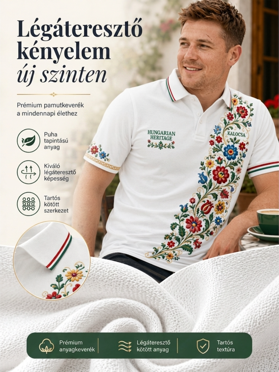 Férfi magyar hagyományok rövid ujjú póló