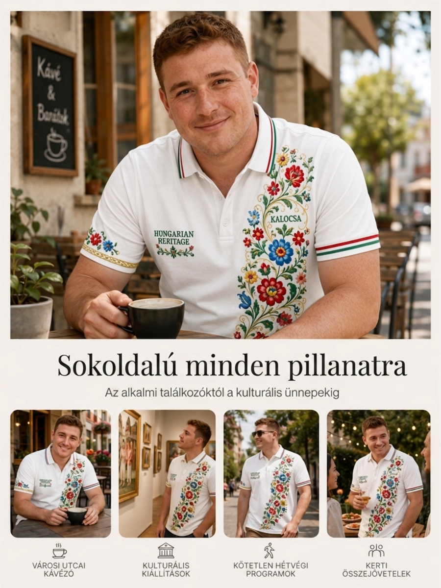 Férfi magyar hagyományok rövid ujjú póló
