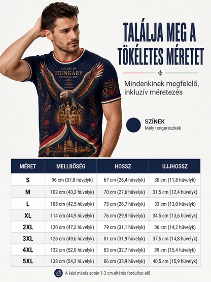 Férfi magyar Szent István-napi rövidujjas póló