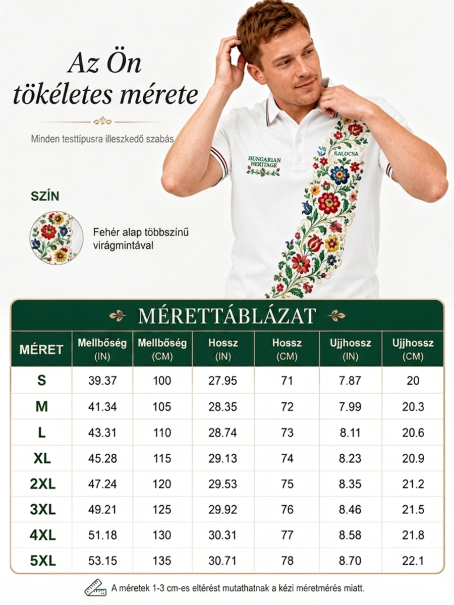 Férfi magyar hagyományok rövid ujjú póló
