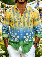 Herrkläder Svensk midsommarfest konsttryck långärmad tröja