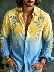 Men's Swedish National Day Commemorative Art Print Long-Sleeve Shirt