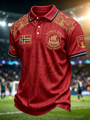 Retro Norwegian Football Fan Totem Casual Polo Shirt