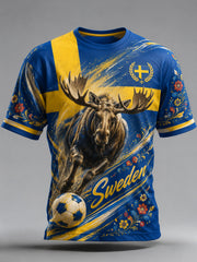 Manslig fotbollssupporterkonsttryck – T-shirt med korta ärmar