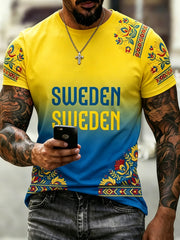 Herrtröja med konsttryck till minne av svenska högtider och festivaler