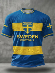 Svensk fotbollströja för män med korta ärmarna