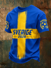 Herrtröja med tryckt fankonst till svensk fotbollsfirande