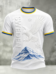 Herrarnas konsttryck T-shirt för Sveriges nationaldag