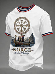Herrtröja i retro nordisk stil med norsk konsttryck