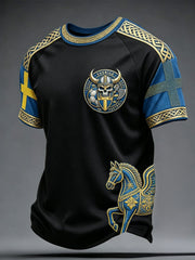 Herrar Retro Svensk Fotbollslärd 2026 Tryckt Ledsam T-shirt