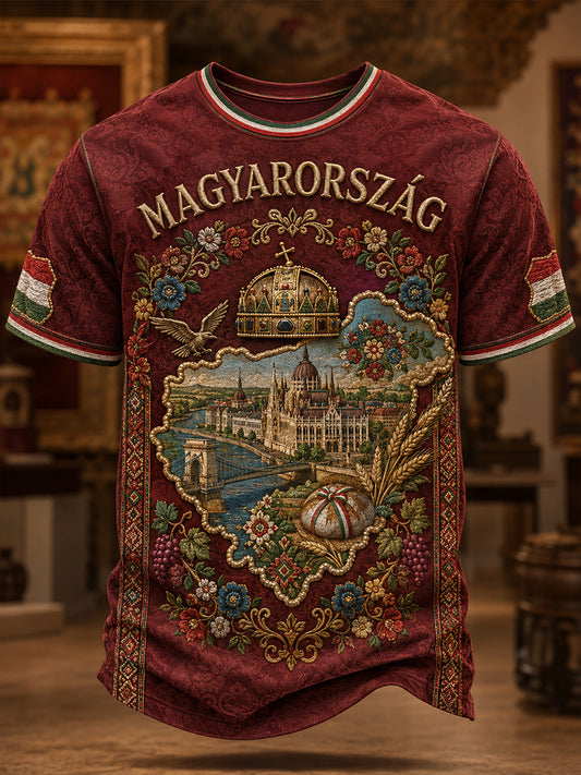 Férfi magyar Szent István rövid ujjú póló