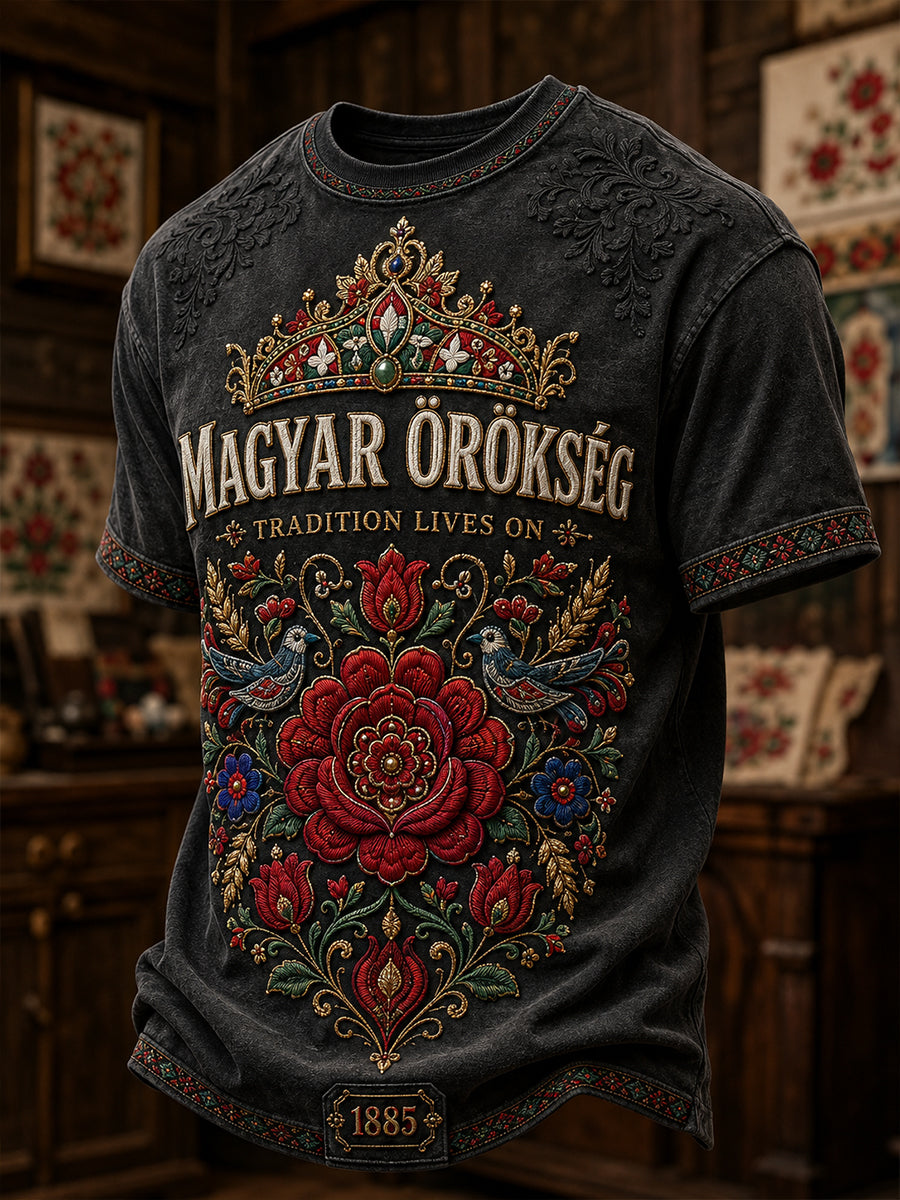 Férfi magyarország hagyományok rövid ujjú póló