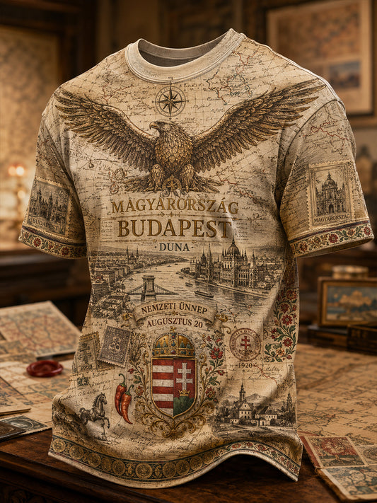 Férfi magyar Szent István-napi rövid ujjú póló