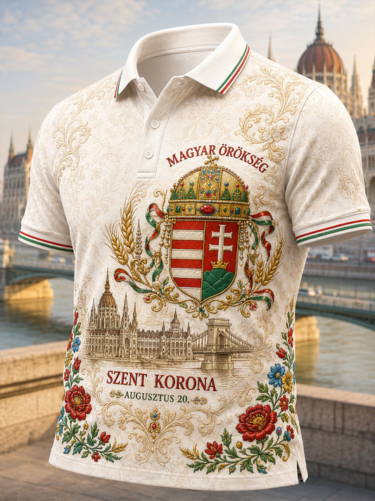 Férfi Szent István-napi magyar rövidujjas póló