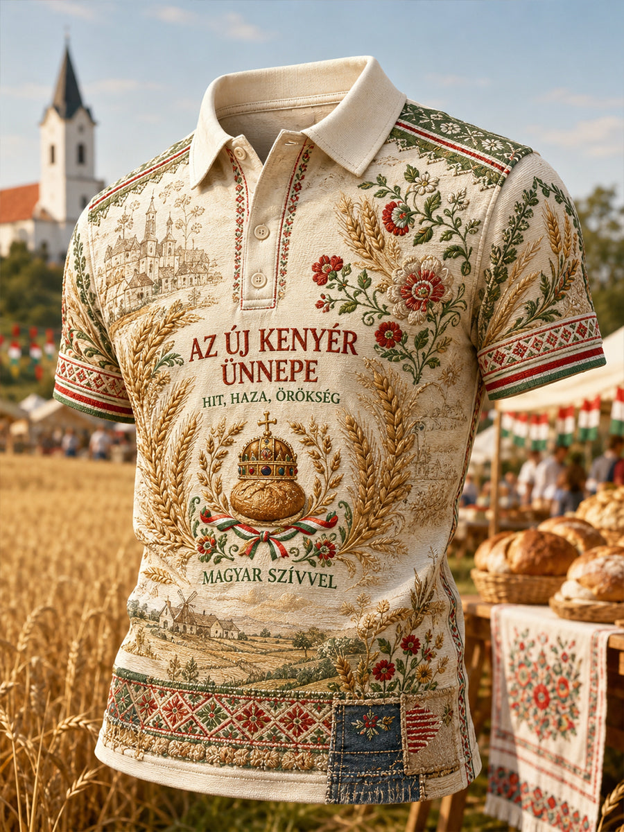 Férfi magyar Szent István-napi rövidujjas póló