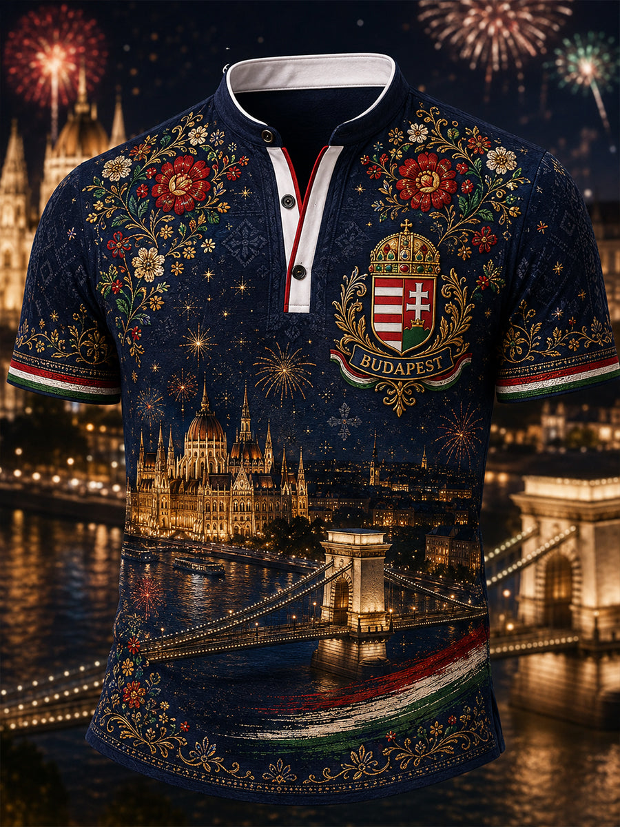 Férfi magyar Szent István-napi rövidujjú póló